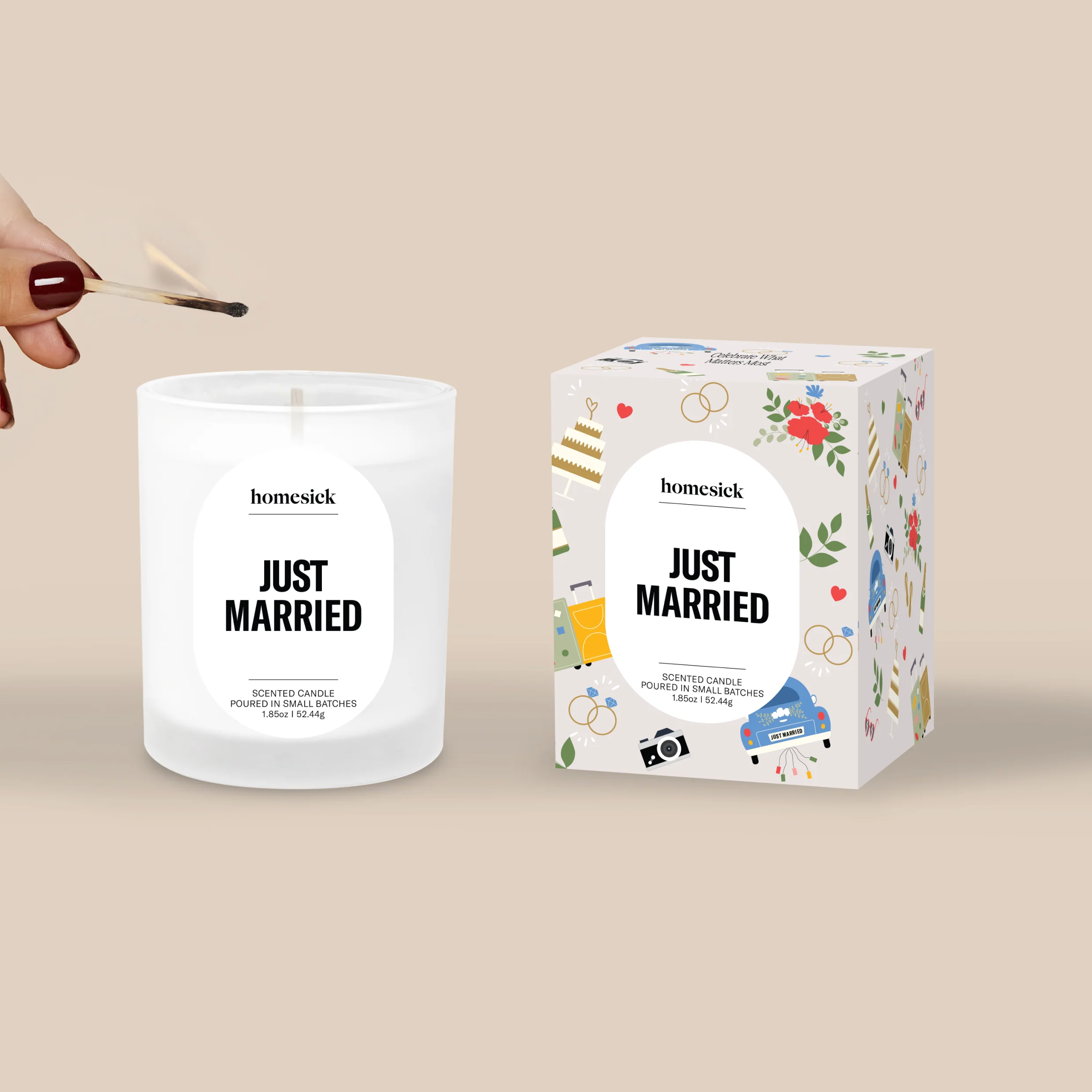 Just Married Mini Candle - Image 3
