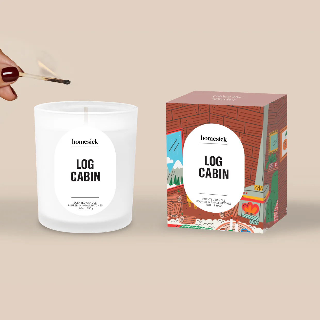 Log Cabin Candle - Image 3